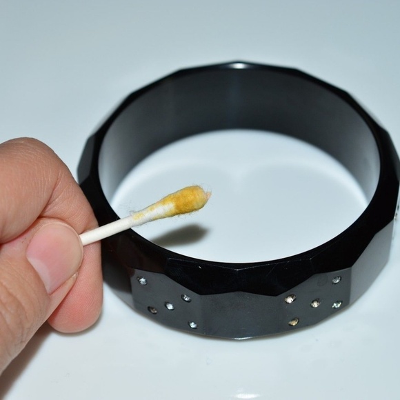 Bakelite Rhinestone Bracelet - Picture 4 of 4